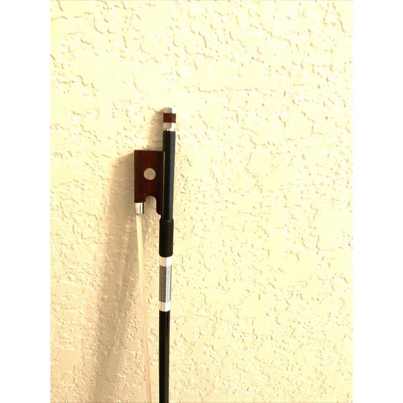 Violin Bow Black Carbon Fiber With Snake wood Frog And Abalone - Picture 2 of 11